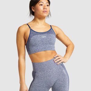 Gymshark FLEX STRAPPY SPORTS BRA Navy Marl/Light Grey Medium